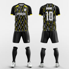 XTeamwear Soccer Uniforms yellow / S Wavy dashed line - Custom Soccer Jerseys Kit Sublimated for Team