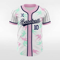 XTeamwear Spring Swallow - Customized Men's Sublimated Button Down Baseball Jersey