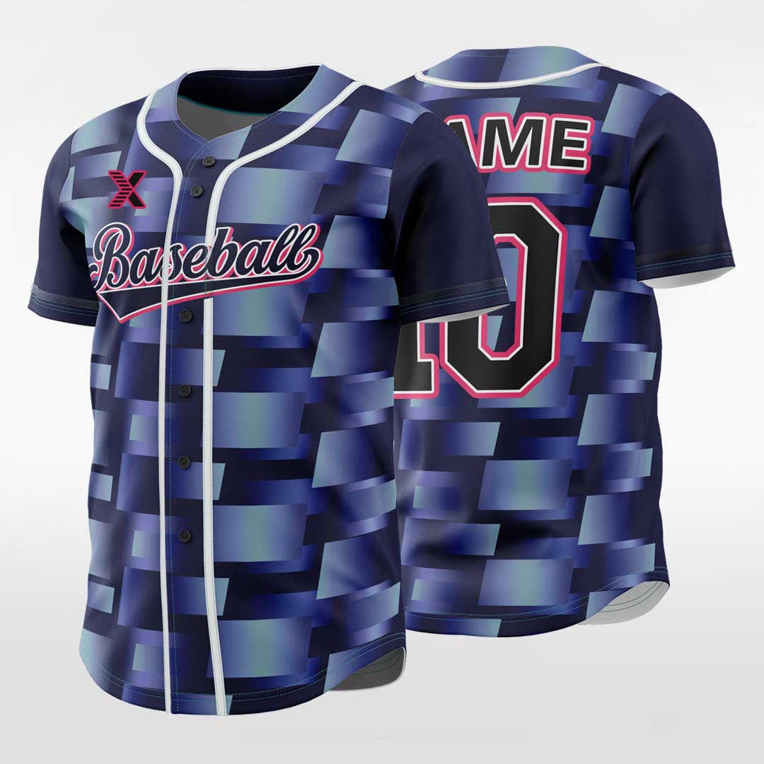 XTeamwear Three-Dimensional Space - Customized Men's Sublimated Button Down Baseball Jersey