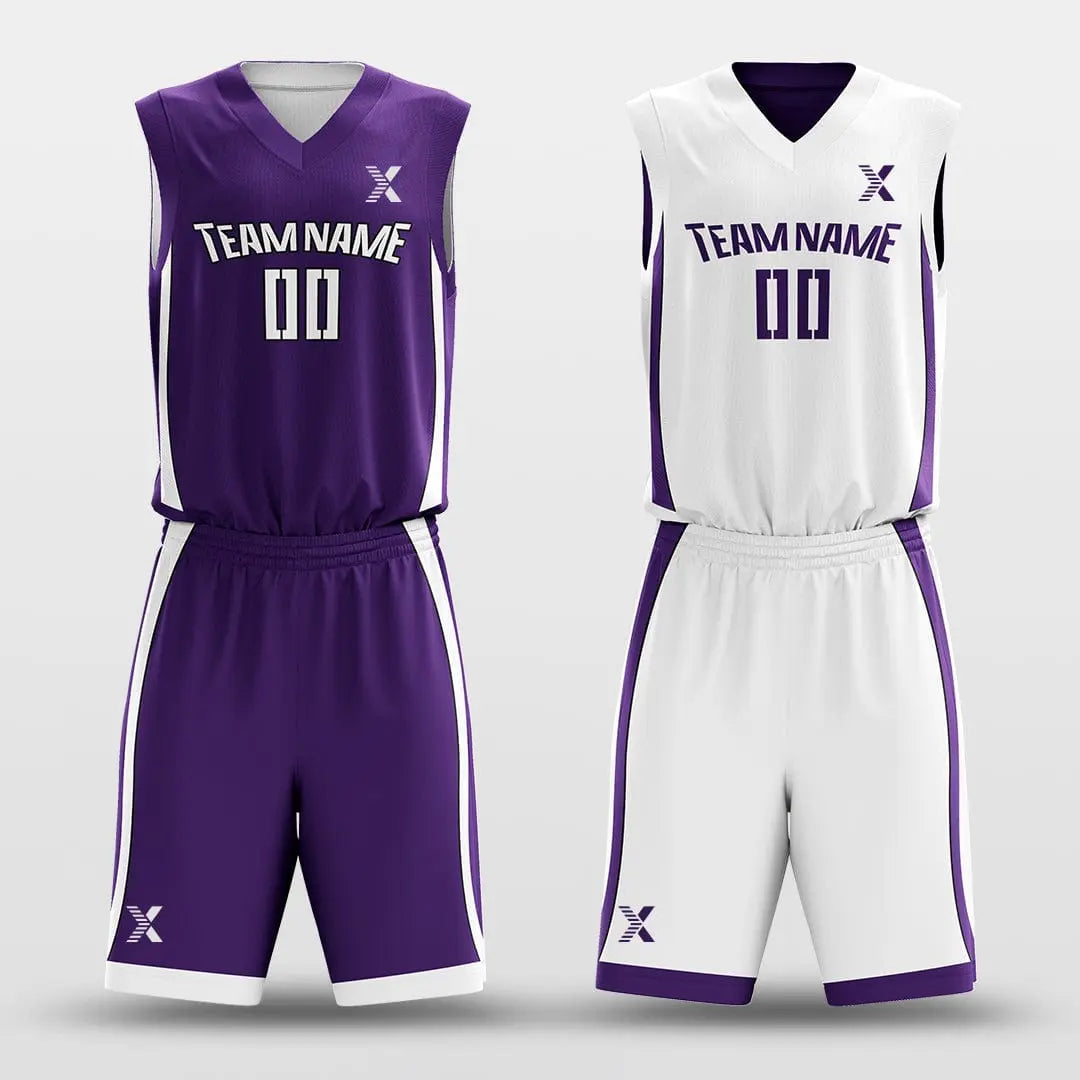 XTeamwear White&Purple / S CLASSIC20 - Customized Reversible Sublimated Basketball Set