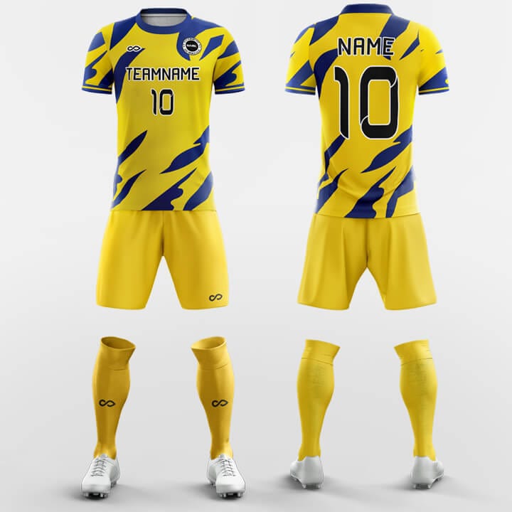 Sublimation Yellow Blue Football Team Jersey