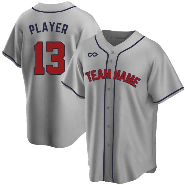 Custom Name Grey Light Blue White Baseball Jerseys Shirt