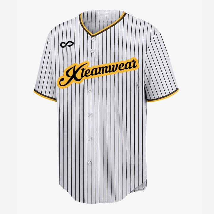 Bumblebee-Custom Sublimated Button Down Baseball Jersey-XTeamwear