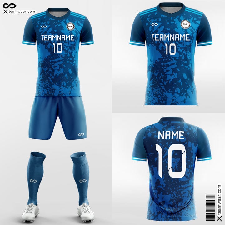 3D Geometry - Women Custom Soccer Jerseys Design Cyan-XTeamwear