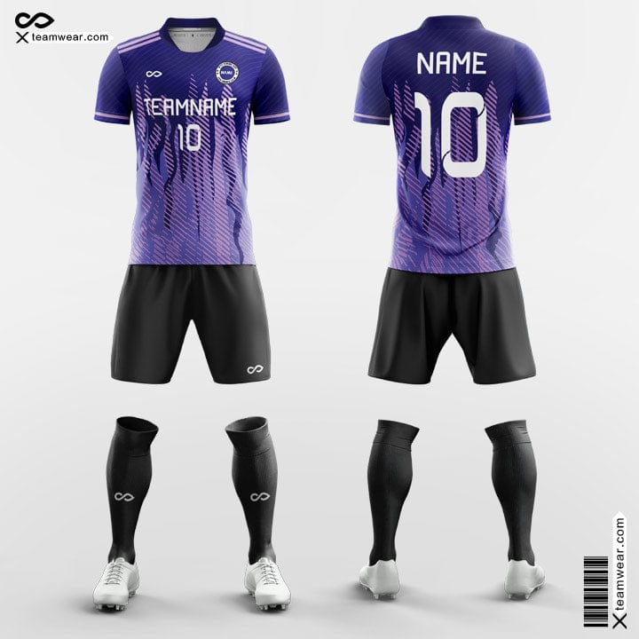 Fashion Moire Fire - Custom Kids Soccer Jerseys Design Purple