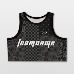 Cikers Sports Basketball Jersey Black / S Paisley - Customized Women's Loose Sleveless Workout Crop Tops