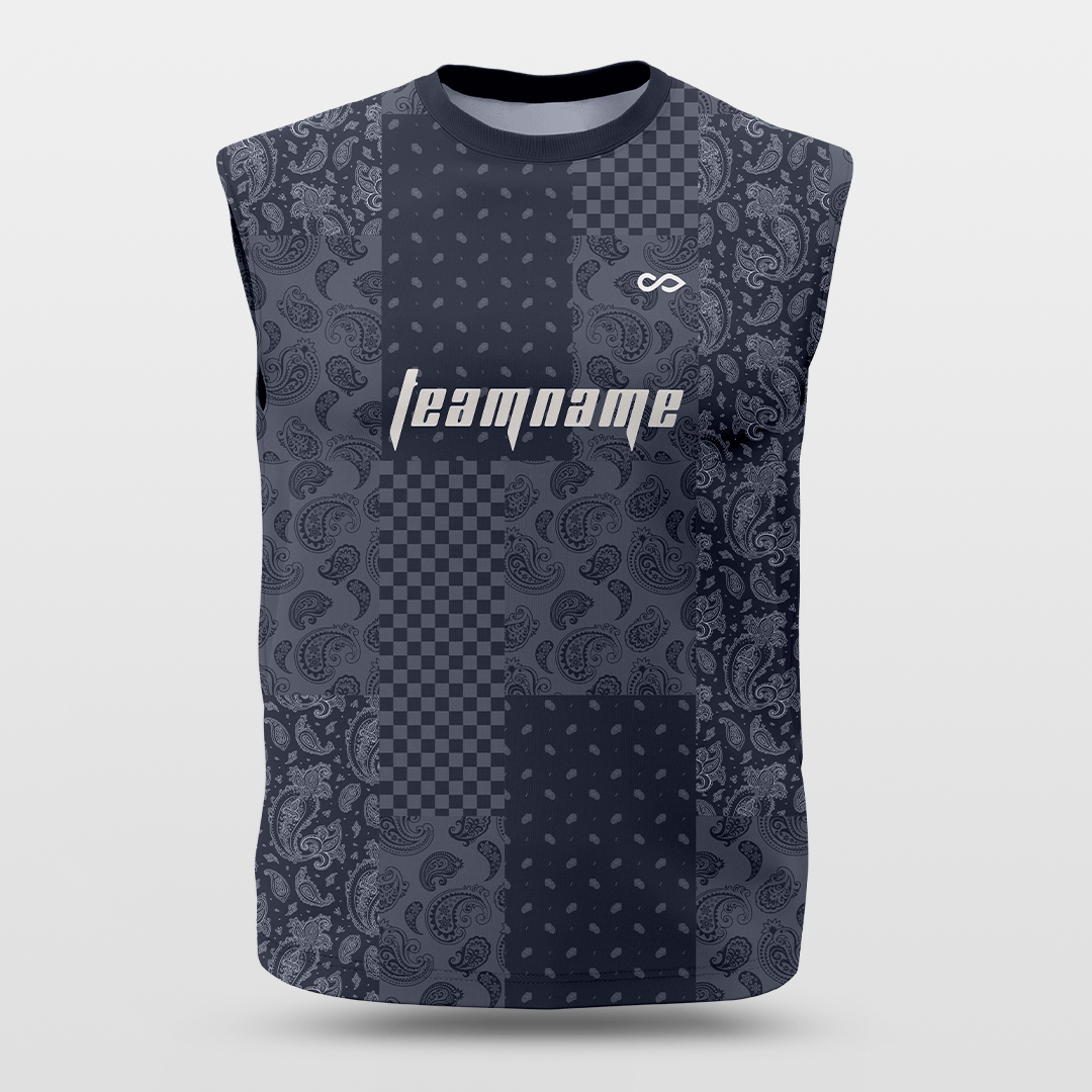 Cikers Sports Basketball Jersey Navy / S Paisley - Customized Wide Shoulder Basketball Jersey