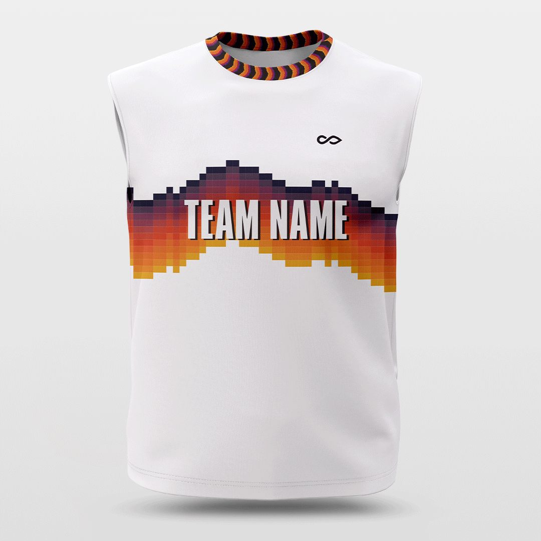 Cikers Sports Basketball Jersey White / S Sun Fire - Customized Wide Shoulder Basketball Jersey