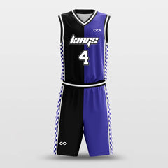 Cikers Sports Basketball Uniforms Black & Purple / S Chessboard - Custom Sublimated Basketball Uniform Set