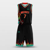 Cikers Sports Basketball Uniforms Black / S Ghost Fire - Custom Sublimated Basketball Uniform Set