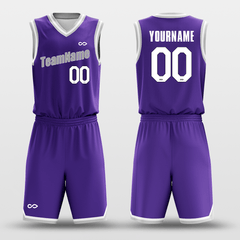 Cikers Sports Basketball Uniforms Purple White - Custom Basketball Jersey Design for Team