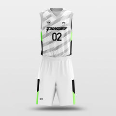 Cikers Sports Basketball Uniforms White and Grey / S Velocity - Custom Sublimated Basketball Uniform Set Retro Stripe