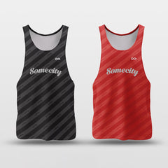 Cikers Sports Black & Red / S Somecity - Customized Reversible Quick Dry Basketball Jersey