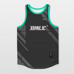 Cikers Sports Black / S Green Tech - Customized Basketball Jersey Sleeveless