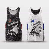 Cikers Sports Black&White / S Cracking - Customized Reversible Quick Dry Basketball Jersey