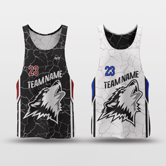 Cikers Sports Black&White / S Cracking - Customized Reversible Quick Dry Basketball Jersey