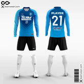 Cikers Sports Blue / S Continent - Men's Sublimated Long Sleeve Football Kit