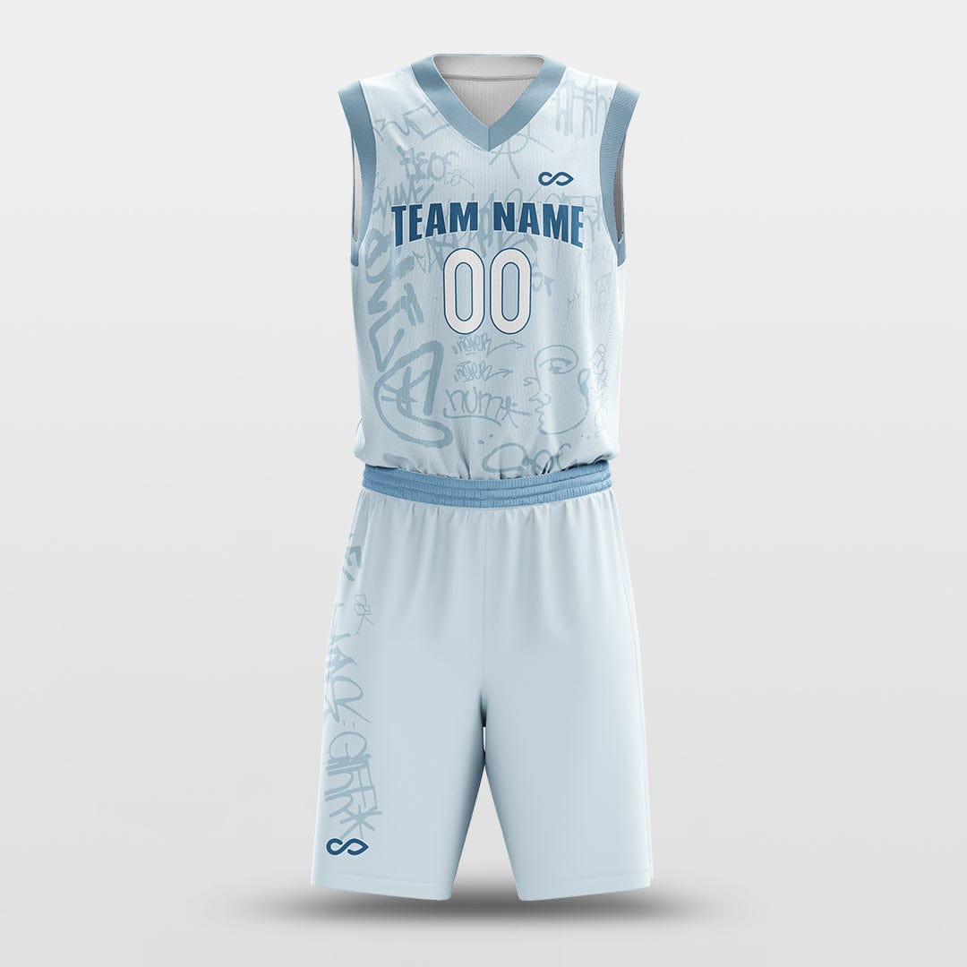 Cikers Sports Light Blue / S Graffiti - Customized Sublimated Basketball Set