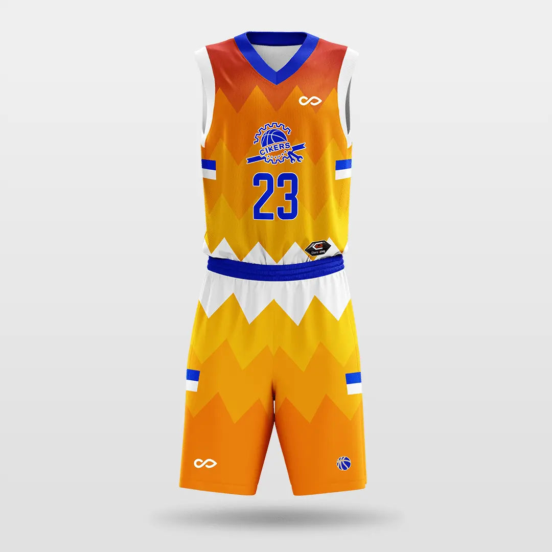 Cikers Sports Orange / S Alert - Customized Sublimated Basketball Set
