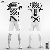 Cikers Sports Soccer Uniforms White and Black / S Geometric Print - Men Custom Soccer Uniforms Sublimated
