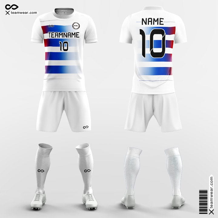 Cikers Sports White / S Stripe Gradient - Youth Custom Soccer Uniforms Sublimated
