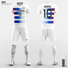 Cikers Sports White / S Stripe Gradient - Youth Custom Soccer Uniforms Sublimated