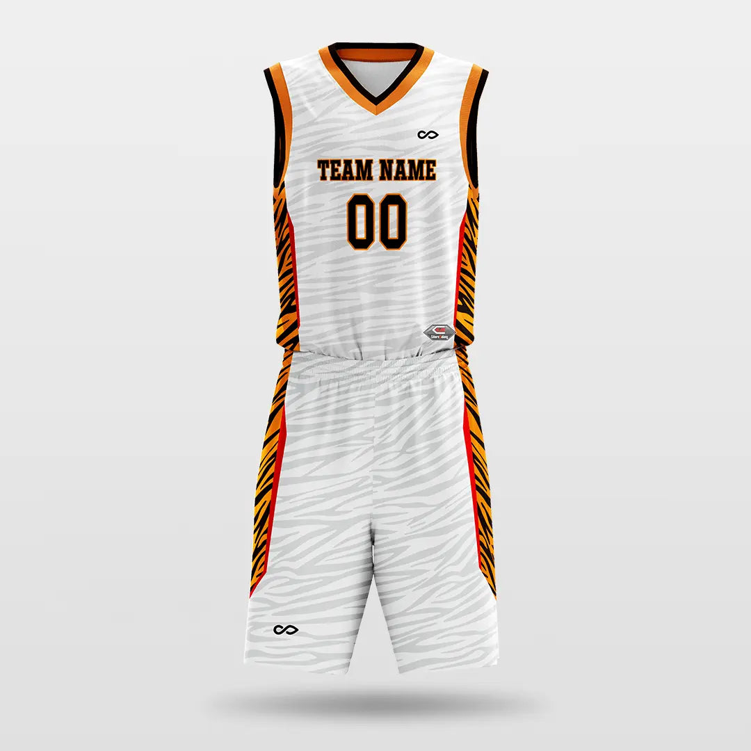 Cikers Sports white / S Tiger stripes - Customized Sublimated Basketball Set