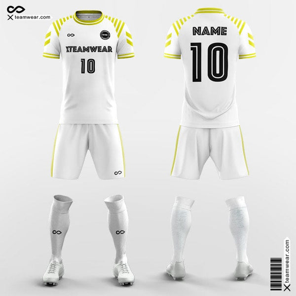 White Stripped-Custom Soccer Jerseys Kit Sublimated Design-XTeamwear