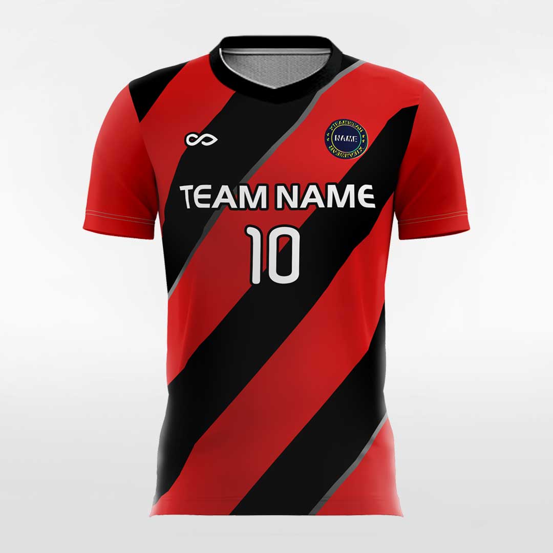 XTeamwear Soccer Jersey Red and Black / XS Classic Twill - Women Custom Soccer Jerseys Design Two Tone