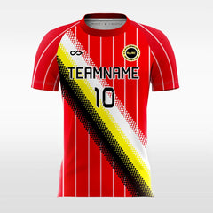 XTeamwear Soccer Jersey Red and Yellow-Black / XS Polka Dot - Kids Custom Soccer Jerseys Design Red Stripe
