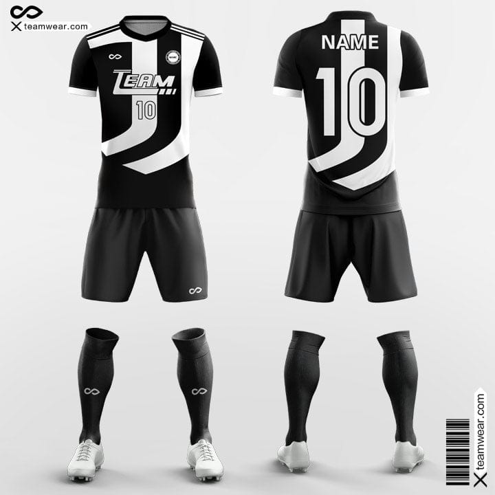 XTeamwear Soccer Uniforms Black and White / S Classic - Custom Soccer Team Uniform Sublimated for Youth