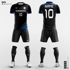 XTeamwear Soccer Uniforms Black& Blue / S Fashion - Custom Academy Soccer Jerseys with Shorts Sublimated