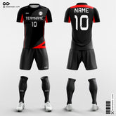 XTeamwear Soccer Uniforms Black& Red / S Fashion - Custom Academy Soccer Jerseys with Shorts Sublimated