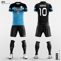 XTeamwear Soccer Uniforms Blue&Black / S Black Gradient - Custom School Soccer Jerseys with Shorts Sublimated