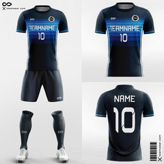 XTeamwear Soccer Uniforms Blue Ribbon - Custom Soccer Jerseys Kit Sublimated for Academy