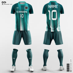 XTeamwear Soccer Uniforms Cyan / S Stripe - Custom Soccer Jerseys with Shorts Sublimated for Club
