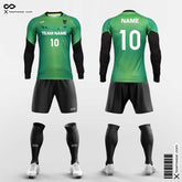 XTeamwear Soccer Uniforms Green / S Classic - Custom Soccer Jerseys Kit Long Sleeve for School