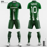 XTeamwear Soccer Uniforms Green / S Stripe - Custom Soccer Jerseys with Shorts Sublimated for Club