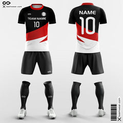 XTeamwear Soccer Uniforms Red and Black / S Red and Black - Custom Soccer Jerseys Kit Sublimated for Club