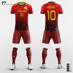 XTeamwear Soccer Uniforms Red / S Geometric - Custom Youth Soccer Jerseys with Shorts Sublimated