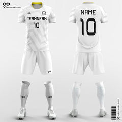 XTeamwear Soccer Uniforms White and Grey / S Wave - Custom Men Soccer Jerseys with Shorts Sublimated