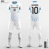 XTeamwear Soccer Uniforms White&Blue / S Argyle - Custom Soccer Jerseys Kit Sublimated for League