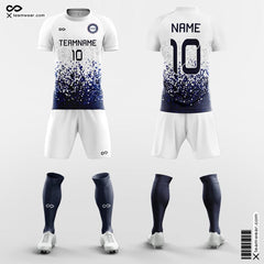 XTeamwear Soccer Uniforms White& Blue / S Nebula - Custom Academy Soccer Jerseys with Shorts Sublimated
