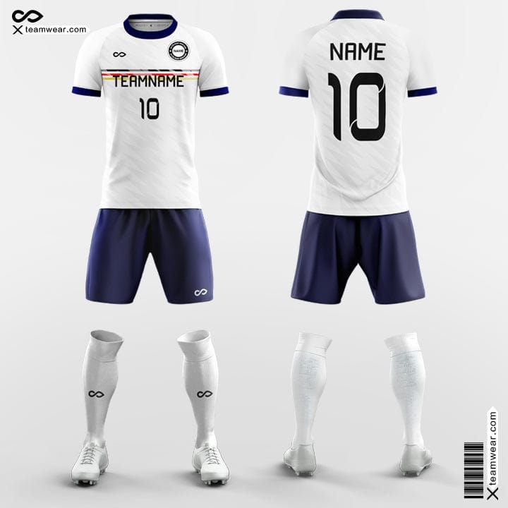 XTeamwear Soccer Uniforms White&Blue / S Retro - Custom Club Soccer Jerseys with Shorts Sublimation