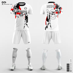 XTeamwear Soccer Uniforms White-Red-Black / S Origami - Custom School Soccer Jerseys with Shorts Sublimated