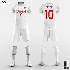 XTeamwear Soccer Uniforms White / S Feather Trim - Custom Academy Soccer Jerseys with Shorts Sublimated