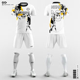 XTeamwear Soccer Uniforms White-Yellow-Black / S Origami - Custom School Soccer Jerseys with Shorts Sublimated