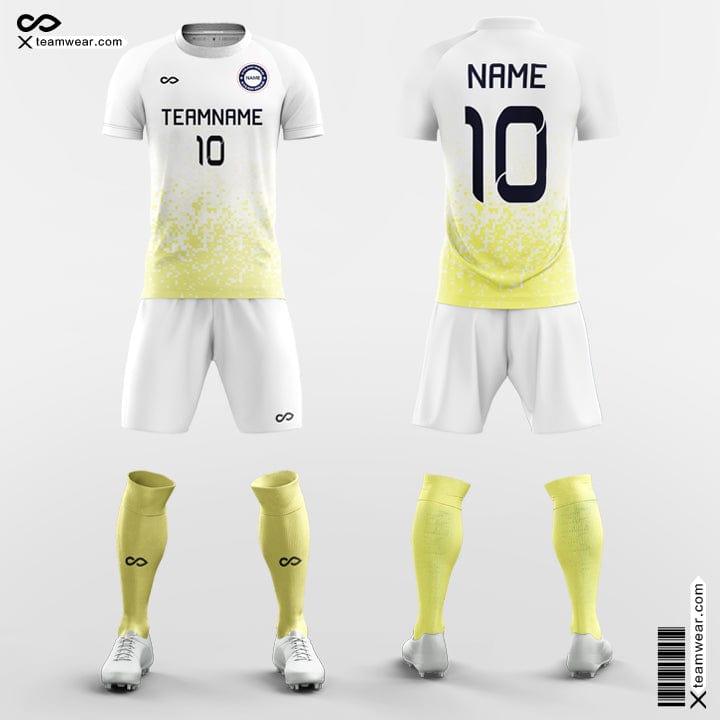 XTeamwear Soccer Uniforms White& Yellow / S Nebula - Custom Academy Soccer Jerseys with Shorts Sublimated