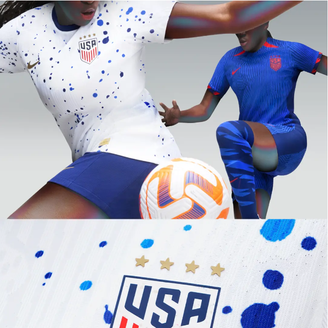 Blue Polka Dot and Stripe Style - USA Women Soccer Jerseys for 2023