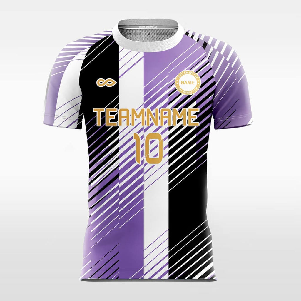 Custom Gold Purple-White Sublimation Soccer Uniform Jersey